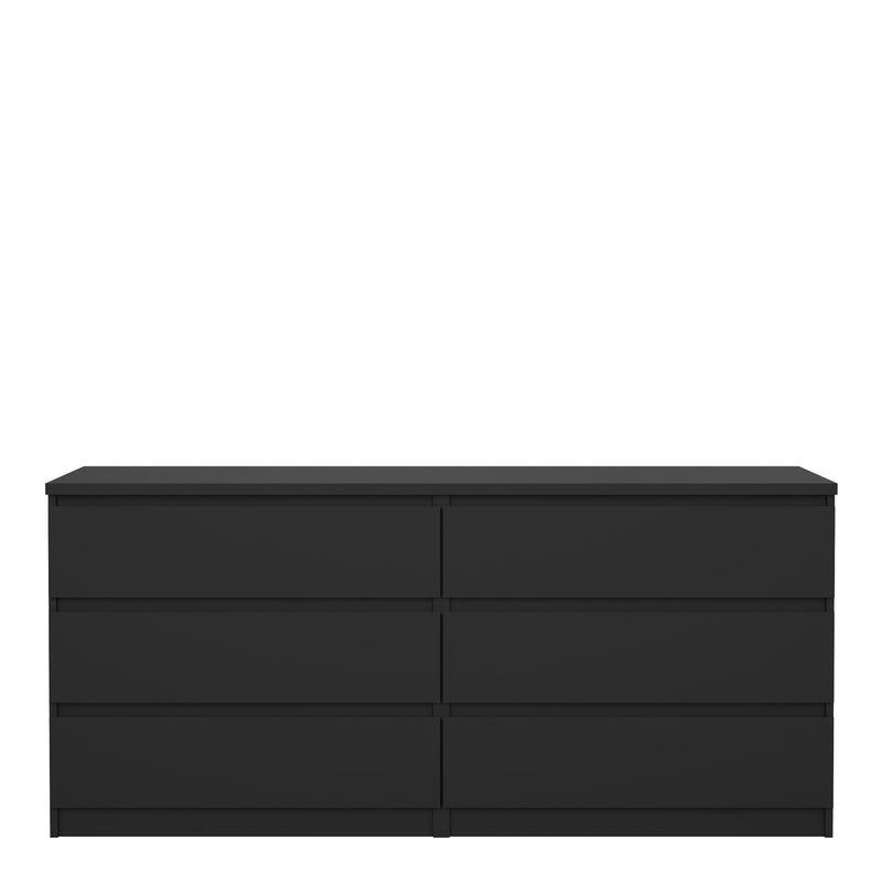 Naia Wide Chest of 6 Drawers (3+3) – Matt Black – image 2