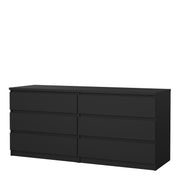 Naia Wide Chest of 6 Drawers (3+3) – Matt Black – image 3