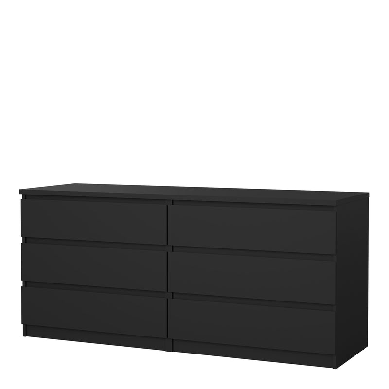 Naia Wide Chest of 6 Drawers (3+3) – Matt Black – image 3