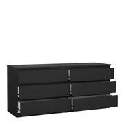 Naia Wide Chest of 6 Drawers (3+3) – Matt Black – image 4