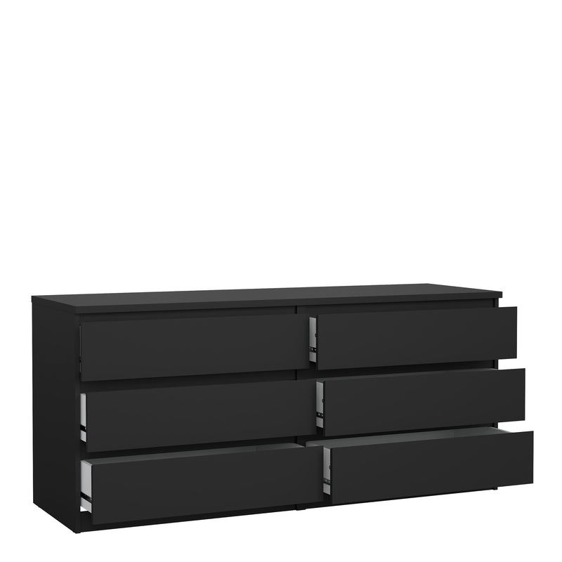 Naia Wide Chest of 6 Drawers (3+3) – Matt Black – image 4