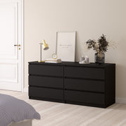Naia Wide Chest of 6 Drawers (3+3) – Matt Black – image 6
