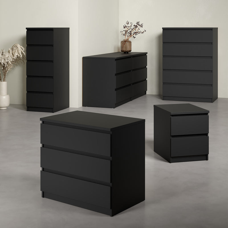 Naia Wide Chest of 6 Drawers (3+3) – Matt Black – image 7
