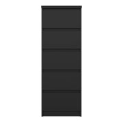 Naia Narrow Chest of 5 Drawers – Matt Black – image 2