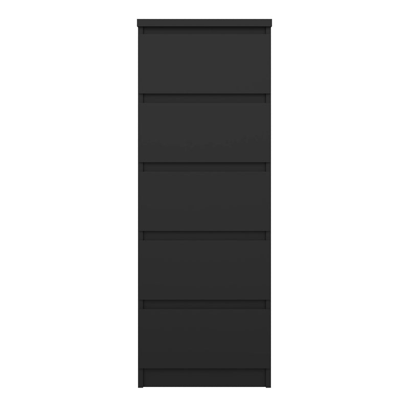 Naia Narrow Chest of 5 Drawers – Matt Black – image 2