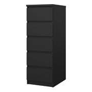 Naia Narrow Chest of 5 Drawers – Matt Black – image 3