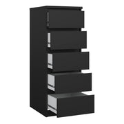 Naia Narrow Chest of 5 Drawers – Matt Black – image 4