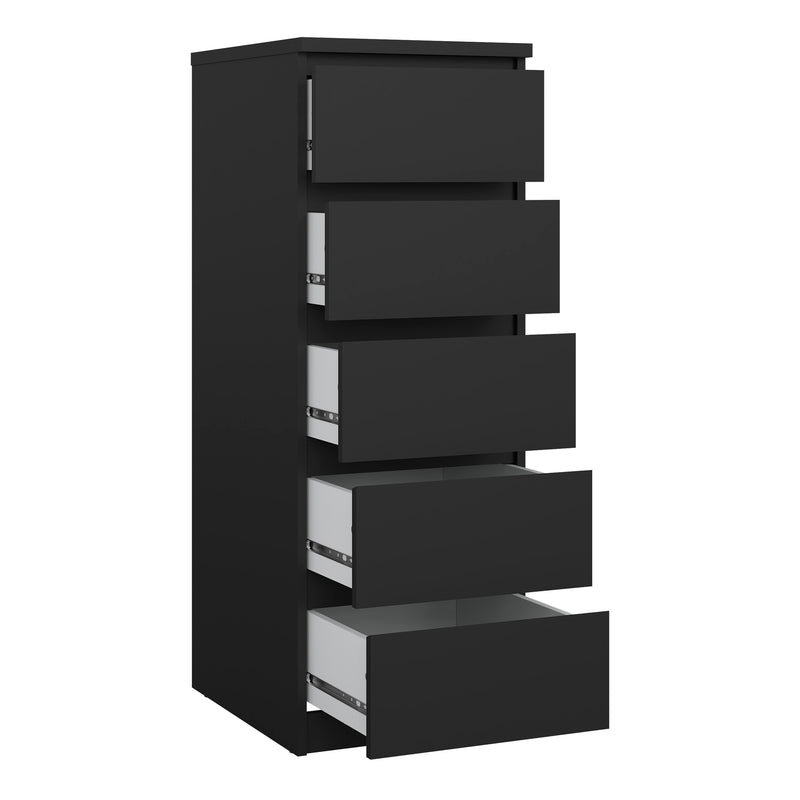 Naia Narrow Chest of 5 Drawers – Matt Black – image 4
