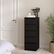 Naia Narrow Chest of 5 Drawers – Matt Black – image 5