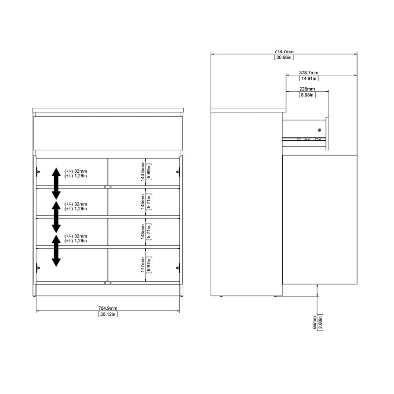 Naia Sideboard - 1 Drawer 2 Doors – Matt Black – image 8