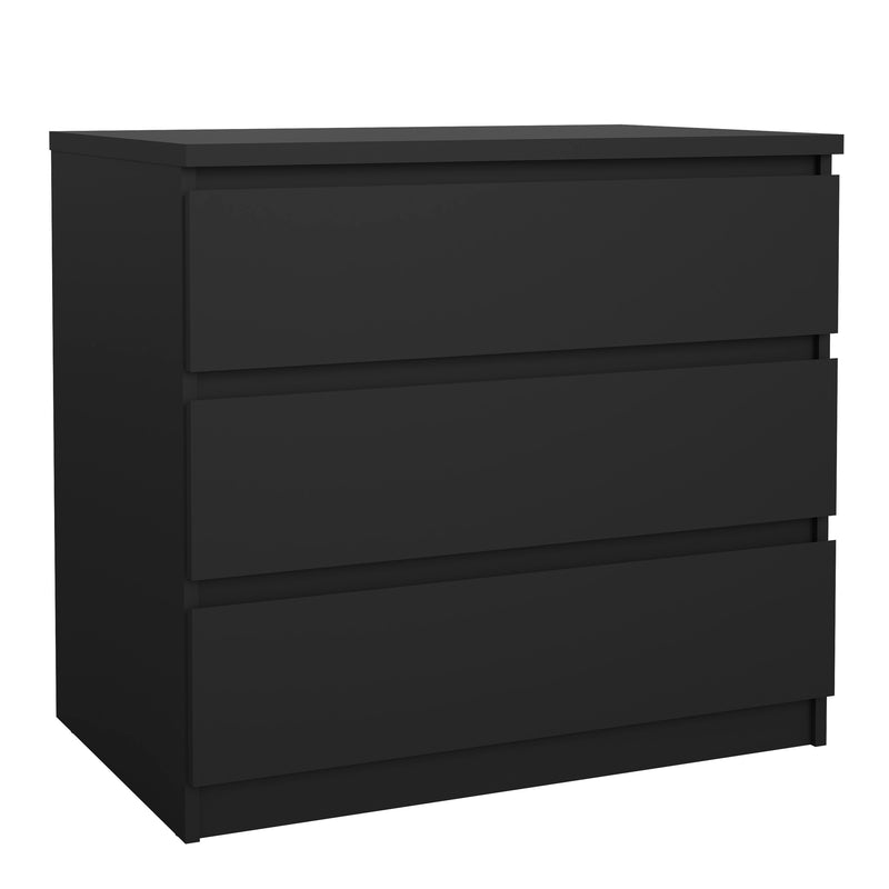 Naia Chest of 3 Drawers – Matt Black – image 1