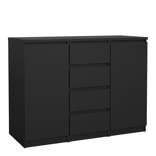 Naia Sideboard 4 Drawers 2 Doors in Jackson – Matt Black – image 1
