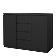 Naia Sideboard 4 Drawers 2 Doors in Jackson – Matt Black – image 3