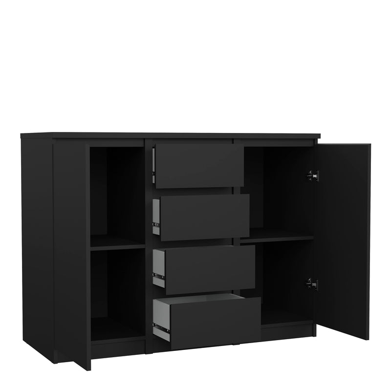 Naia Sideboard 4 Drawers 2 Doors in Jackson – Matt Black – image 4