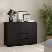 Naia Sideboard 4 Drawers 2 Doors in Jackson – Matt Black – image 5