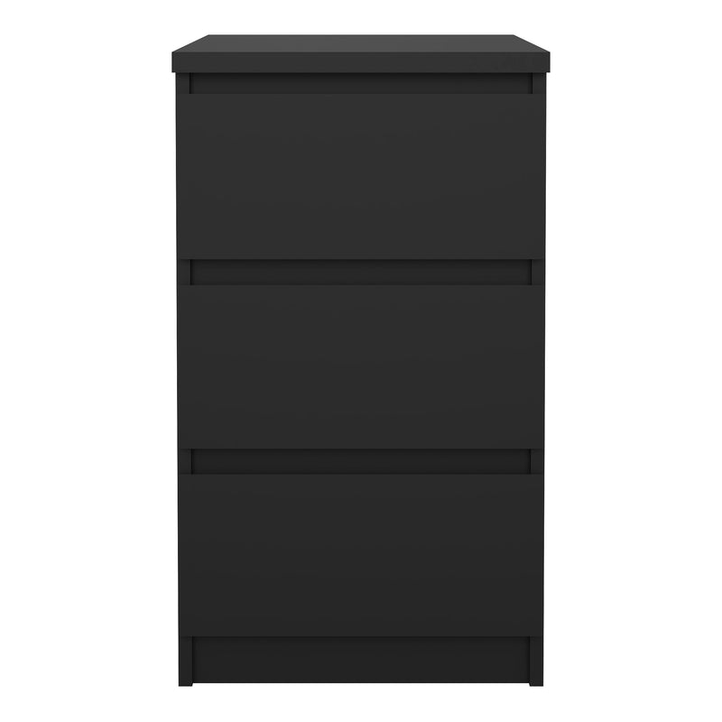 Naia Bedside 3 Drawers – Matt Black – image 2