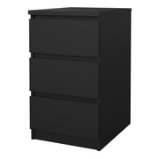 Naia Bedside 3 Drawers – Matt Black – image 3