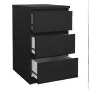 Naia Bedside 3 Drawers – Matt Black – image 4