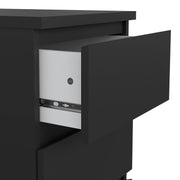 Naia Bedside 3 Drawers – Matt Black – image 6