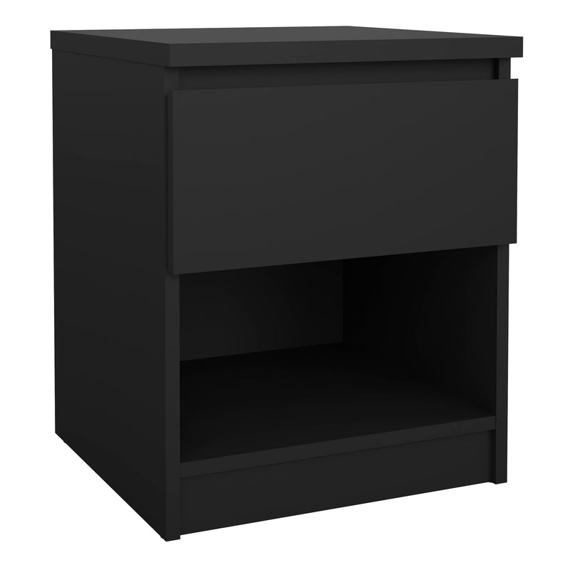 Naia Bedside 1 Drawer 1 Shelf – Matt Black – image 1