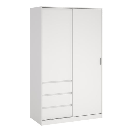 Naia Wardrobe with 1 Sliding Door 1 Door 3 Drawers in Jackson – White – image 1
