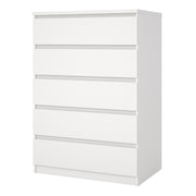 Naia Chest of 5 Drawers – White – image 3