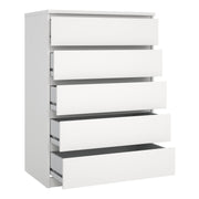 Naia Chest of 5 Drawers – White – image 4