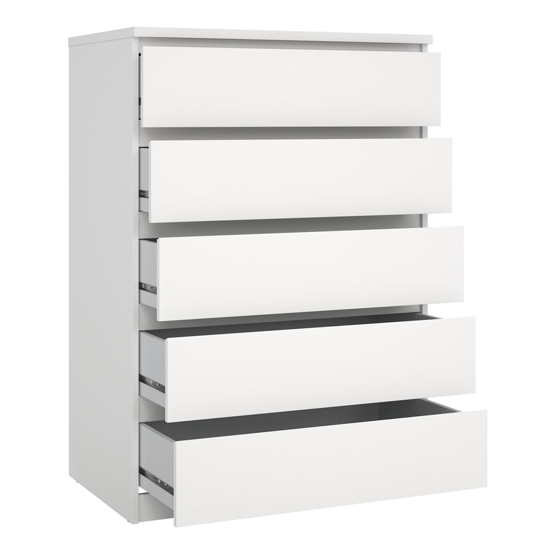 Naia Chest of 5 Drawers – White – image 4