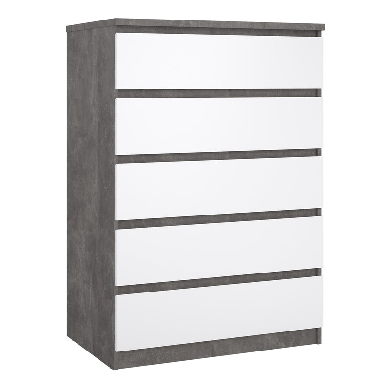 Naia Chest of 5 Drawers – Concrete Grey – image 1