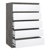 Naia Chest of 5 Drawers – Concrete Grey – image 4