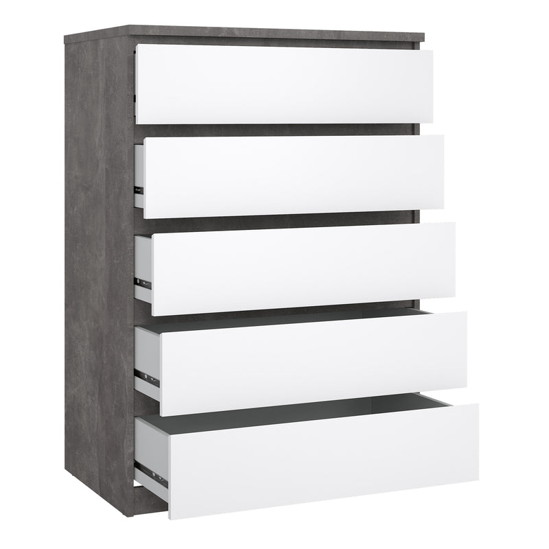Naia Chest of 5 Drawers – Concrete Grey – image 4
