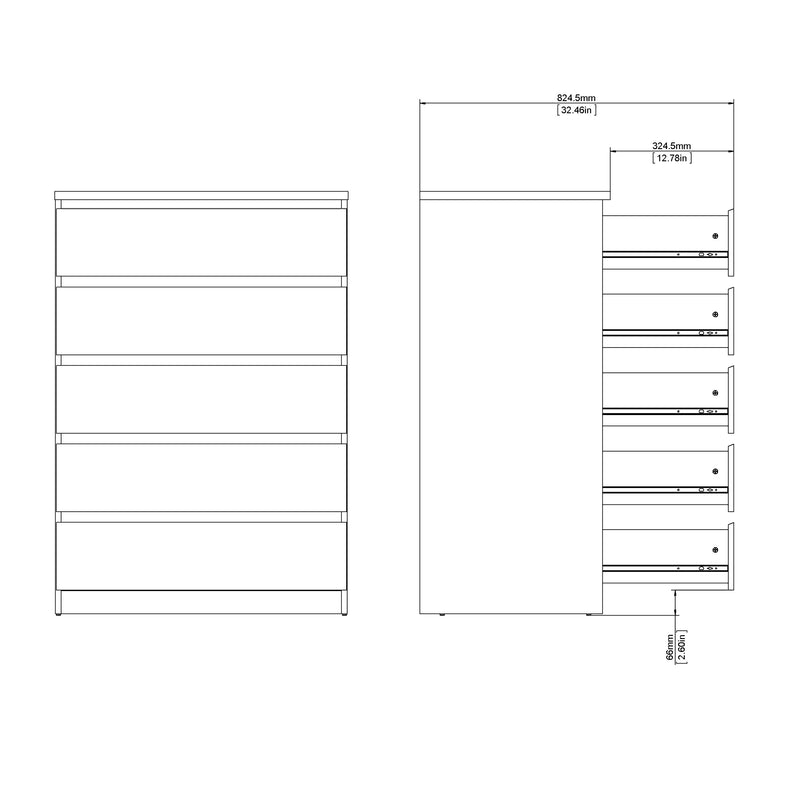 Naia Chest of 5 Drawers – Concrete Grey – image 9
