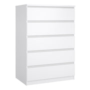 Naia Chest of 5 Drawers – White Gloss – image 1