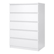 Naia Chest of 5 Drawers – White Gloss – image 3