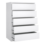 Naia Chest of 5 Drawers – White Gloss – image 4