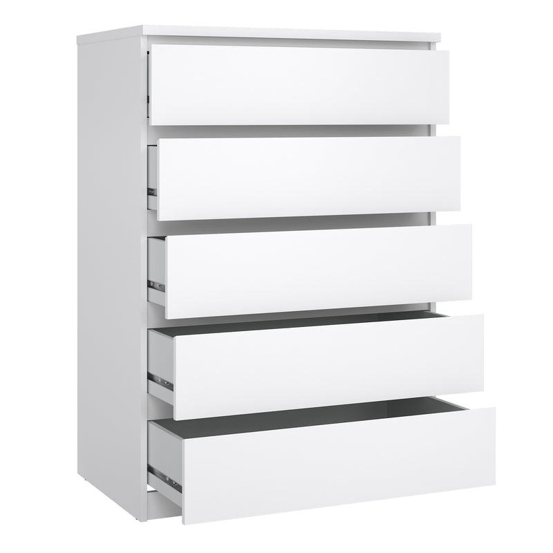 Naia Chest of 5 Drawers – White Gloss – image 4