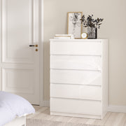 Naia Chest of 5 Drawers – White Gloss – image 5