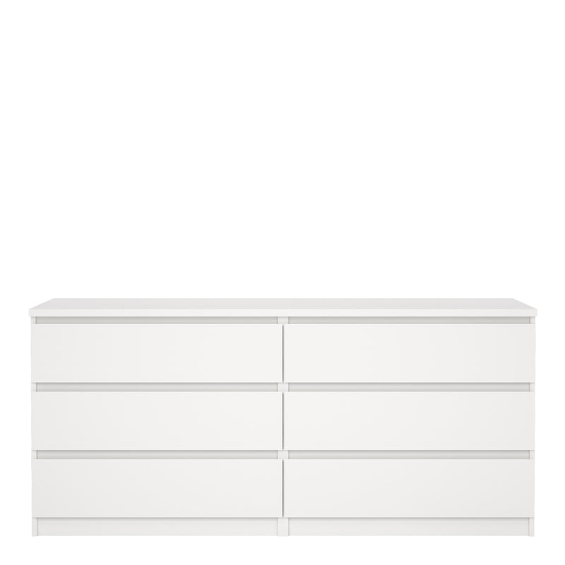 Naia Wide Chest of 6 Drawers (3+3) – White – image 2