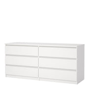 Naia Wide Chest of 6 Drawers (3+3) – White – image 3