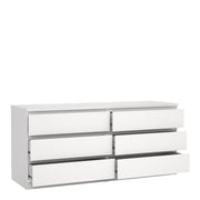 Naia Wide Chest of 6 Drawers (3+3) – White – image 4