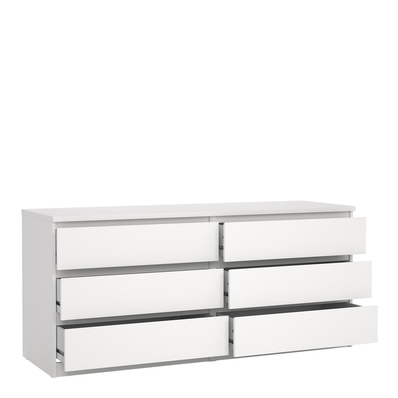 Naia Wide Chest of 6 Drawers (3+3) – White – image 4