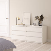 Naia Wide Chest of 6 Drawers (3+3) – White – image 5