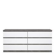 Naia Wide Chest of 6 Drawers (3+3) – Concrete Grey – image 2