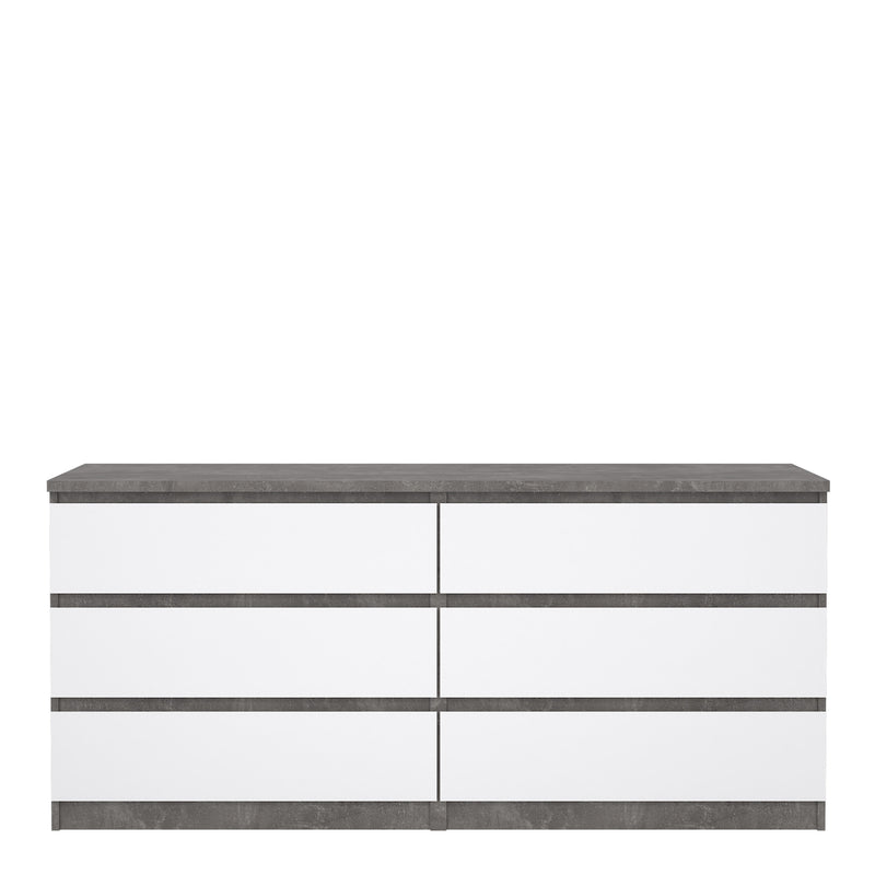 Naia Wide Chest of 6 Drawers (3+3) – Concrete Grey – image 2