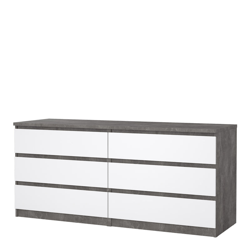 Naia Wide Chest of 6 Drawers (3+3) – Concrete Grey – image 3