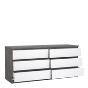 Naia Wide Chest of 6 Drawers (3+3) – Concrete Grey – image 4