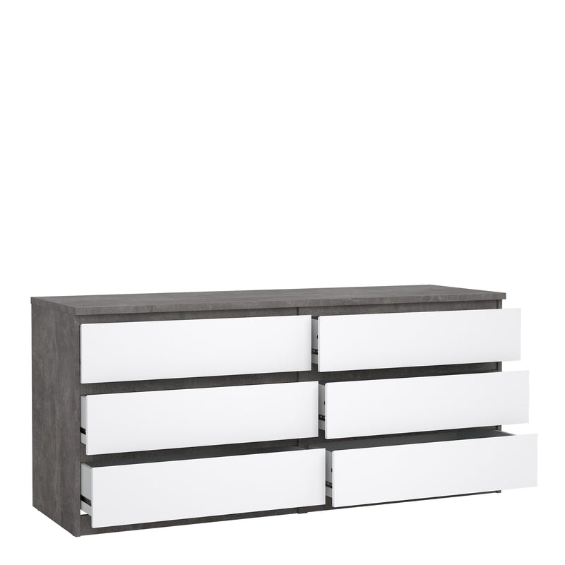Naia Wide Chest of 6 Drawers (3+3) – Concrete Grey – image 4