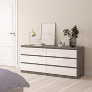 Naia Wide Chest of 6 Drawers (3+3) – Concrete Grey – image 5