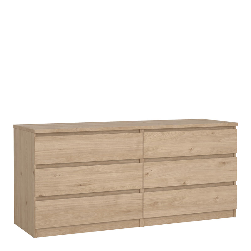 Naia Wide Chest of 6 Drawers (3+3) – Hickory Oak – image 1