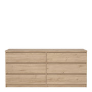 Naia Wide Chest of 6 Drawers (3+3) – Hickory Oak – image 2